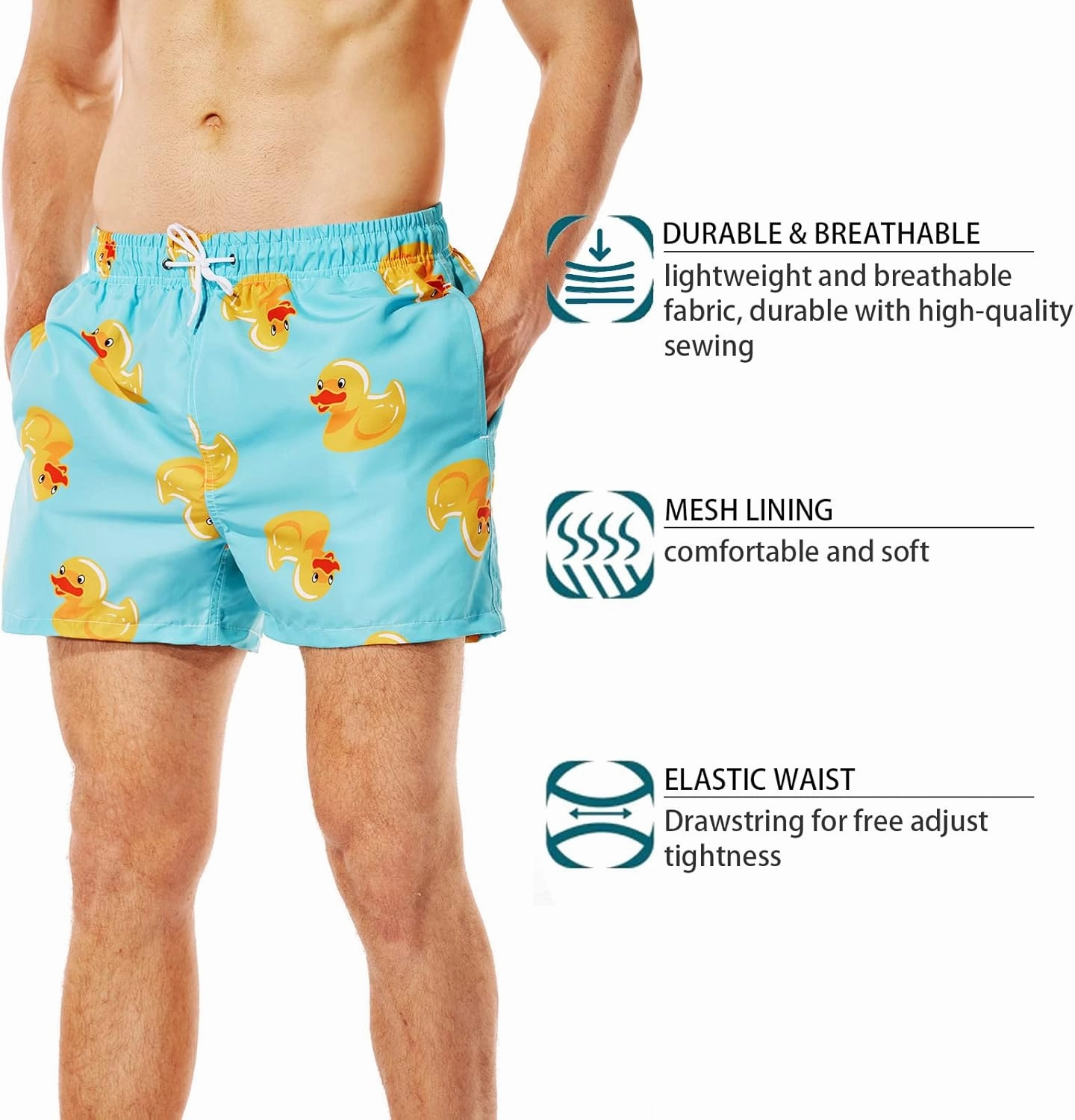3 Inch Mens Swim Trunks Short Swim Shorts Quick Dry Mens Swim Suits