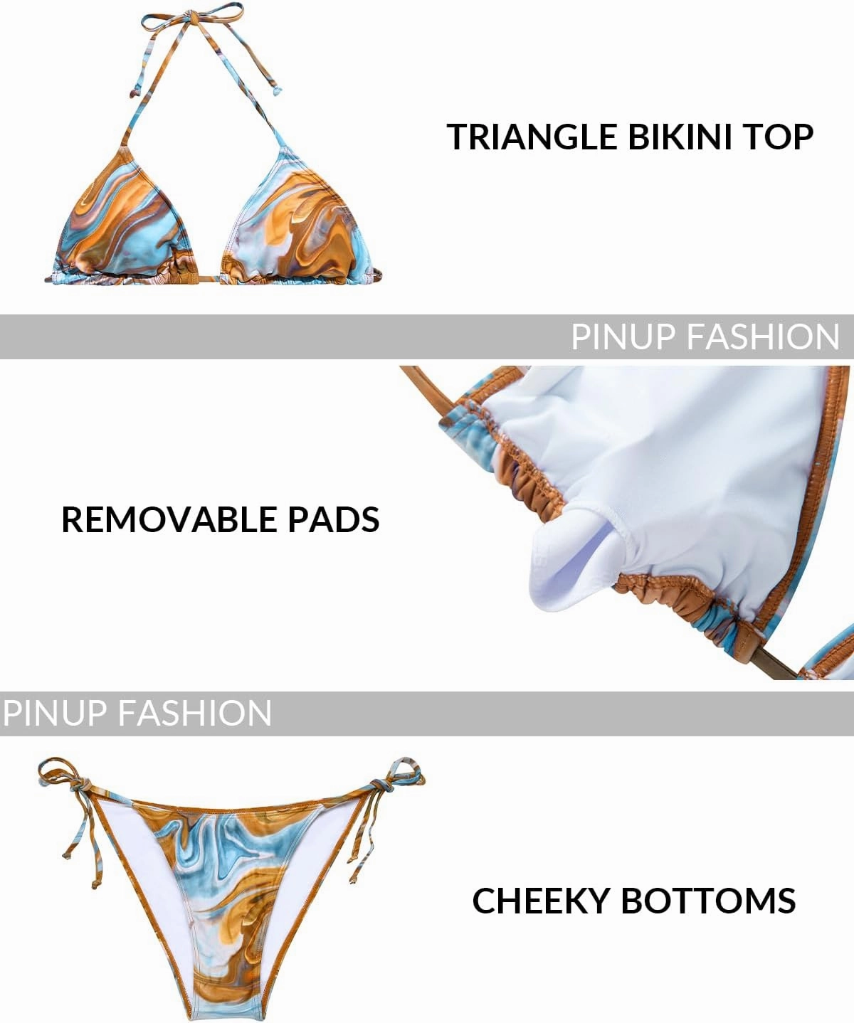 3 Piece Swimsuits Women Bikini Sets Triangle Halter Bathing Suit with Sexy Mesh Beach Cover Up