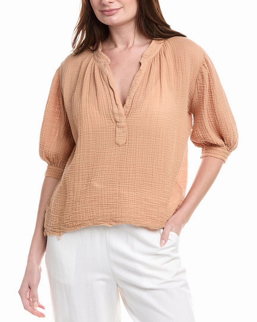 9seed Lightweight Gauze Dashiki Puff Sleeve Top