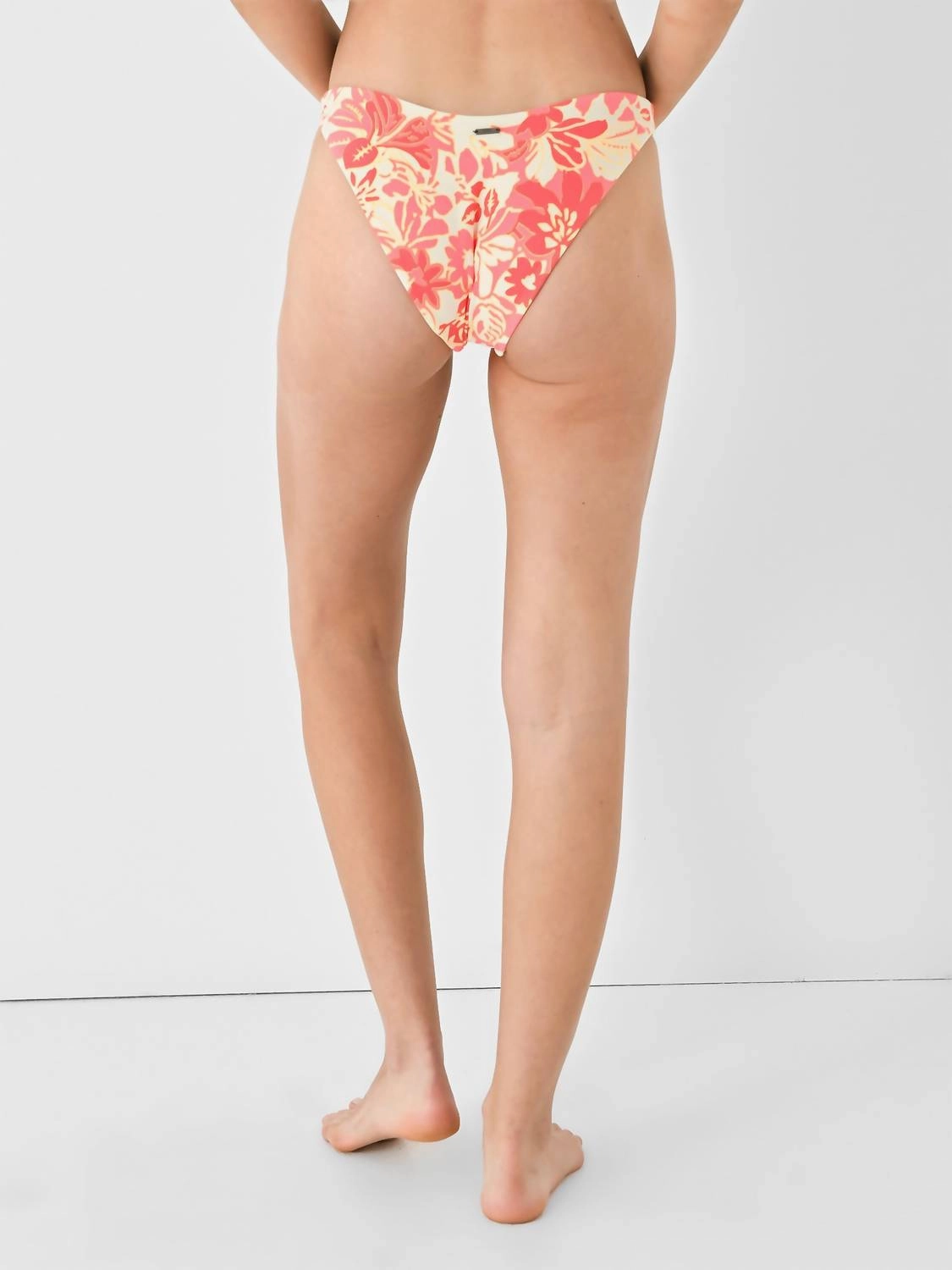 Abstract Garden Splendour Bikini Bottom In Orange