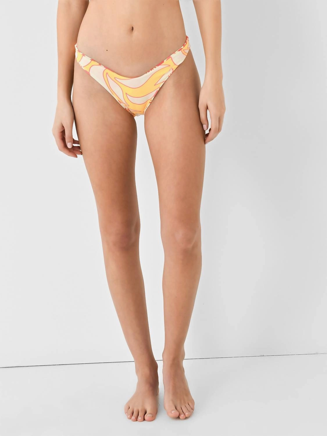 Abstract Garden Splendour Bikini Bottom In Orange