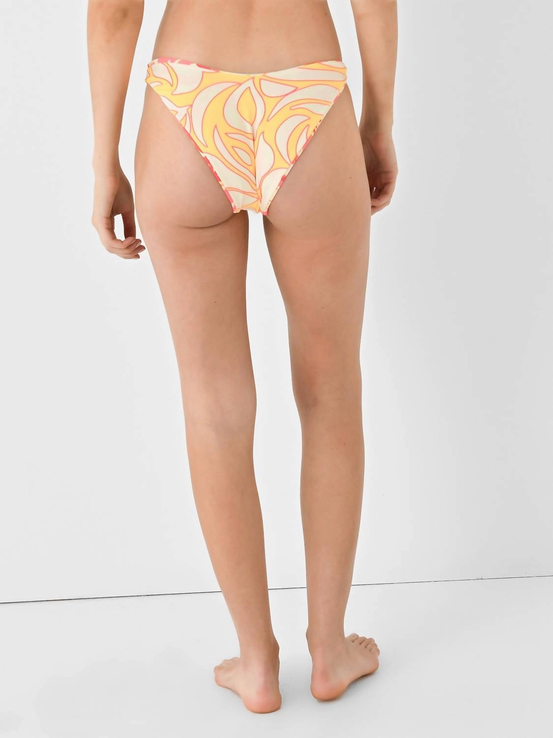 Abstract Garden Splendour Bikini Bottom In Orange