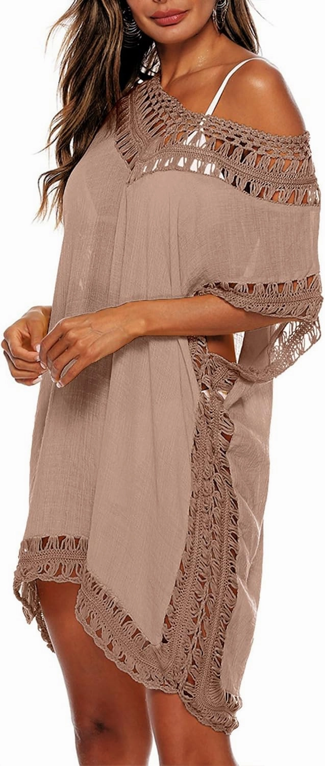 Adisputent Womens Swimsuits Cover Ups Crochet Chiffon Beach Cover Bathing Suit Bikini Wear Coverups Dress