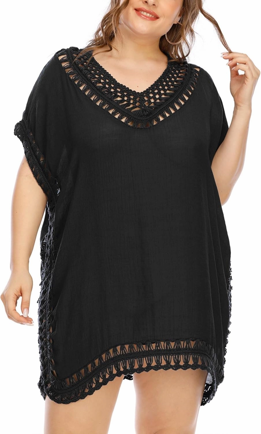Adisputent Womens Swimsuits Cover Ups Crochet Chiffon Beach Cover Bathing Suit Bikini Wear Coverups Dress