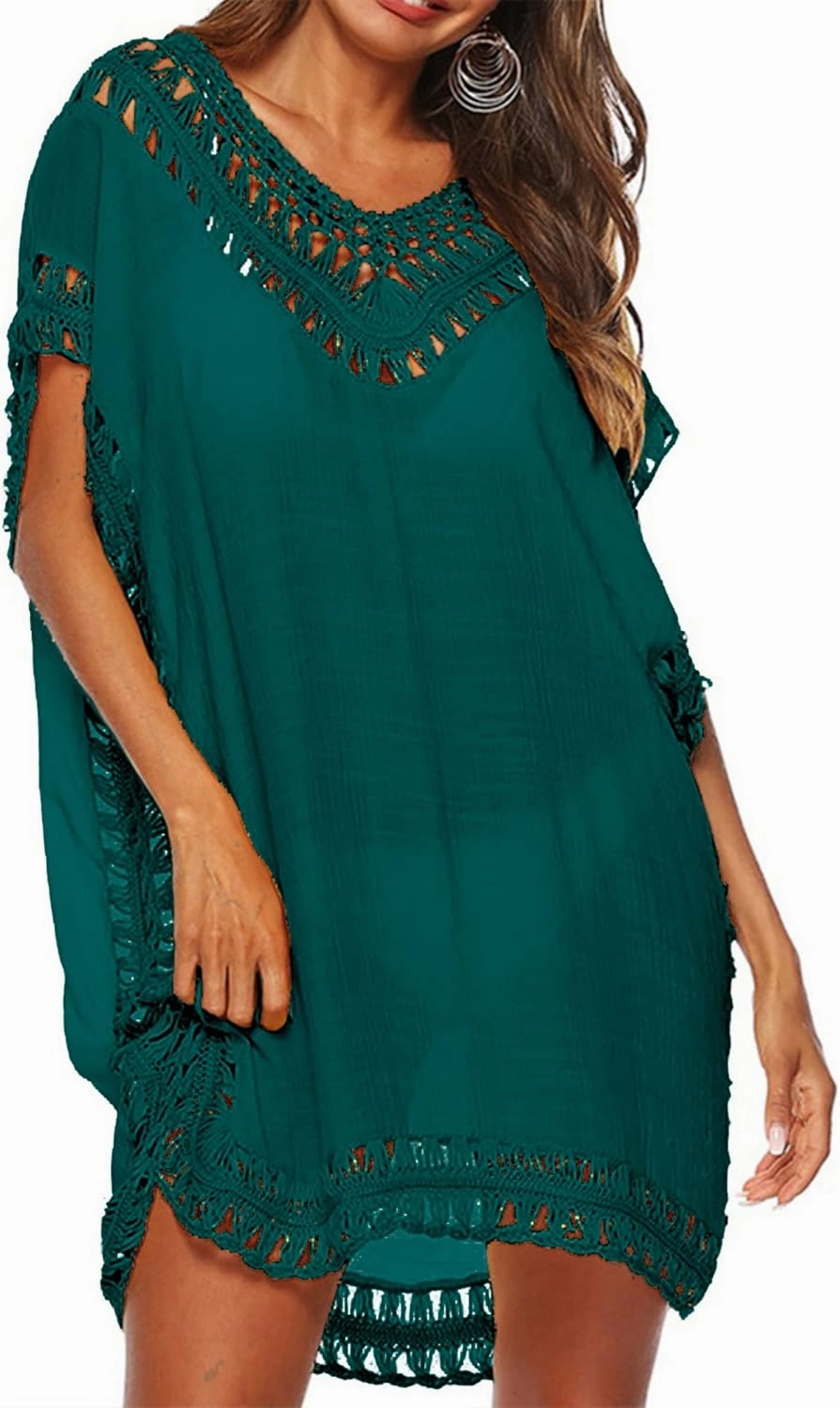 Adisputent Womens Swimsuits Cover Ups Crochet Chiffon Beach Cover Bathing Suit Bikini Wear Coverups Dress