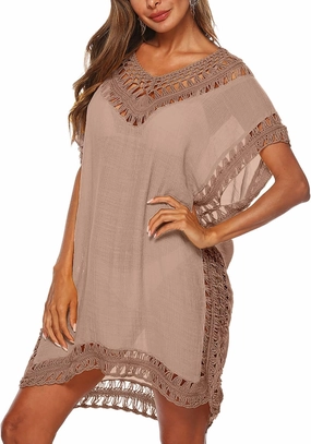 Adisputent Womens Swimsuits Cover Ups Crochet Chiffon Beach Cover Bathing Suit Bikini Wear Coverups Dress