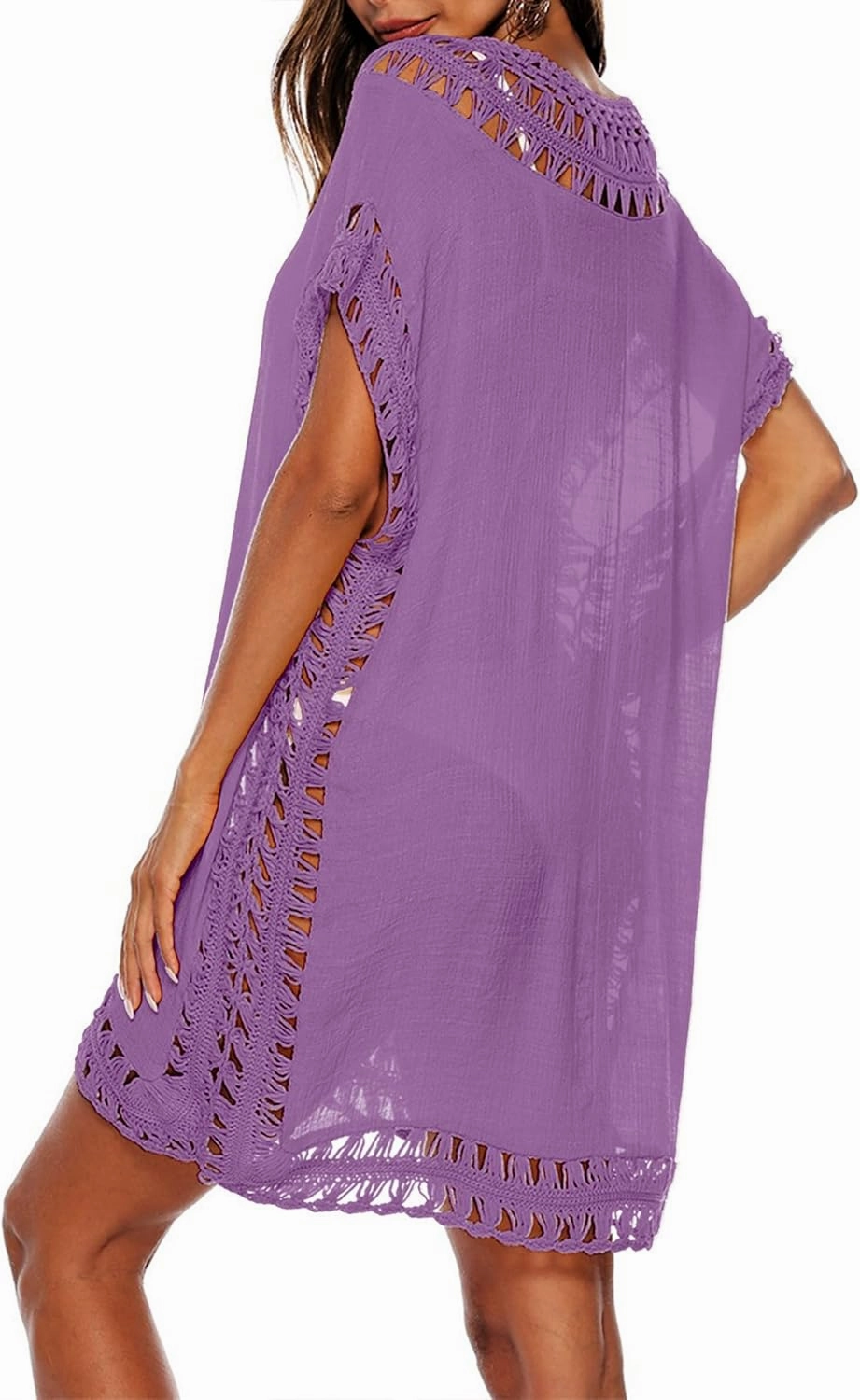 Adisputent Womens Swimsuits Cover Ups Crochet Chiffon Beach Cover Bathing Suit Bikini Wear Coverups Dress