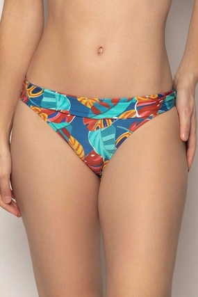 Adjustable Waist Swim Bottom In Ciel Feuillage