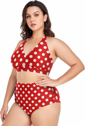 Aflyko Women Plus Size Bikini 2-Piece Swimsuit Ruched Swimwear Large Beachwear