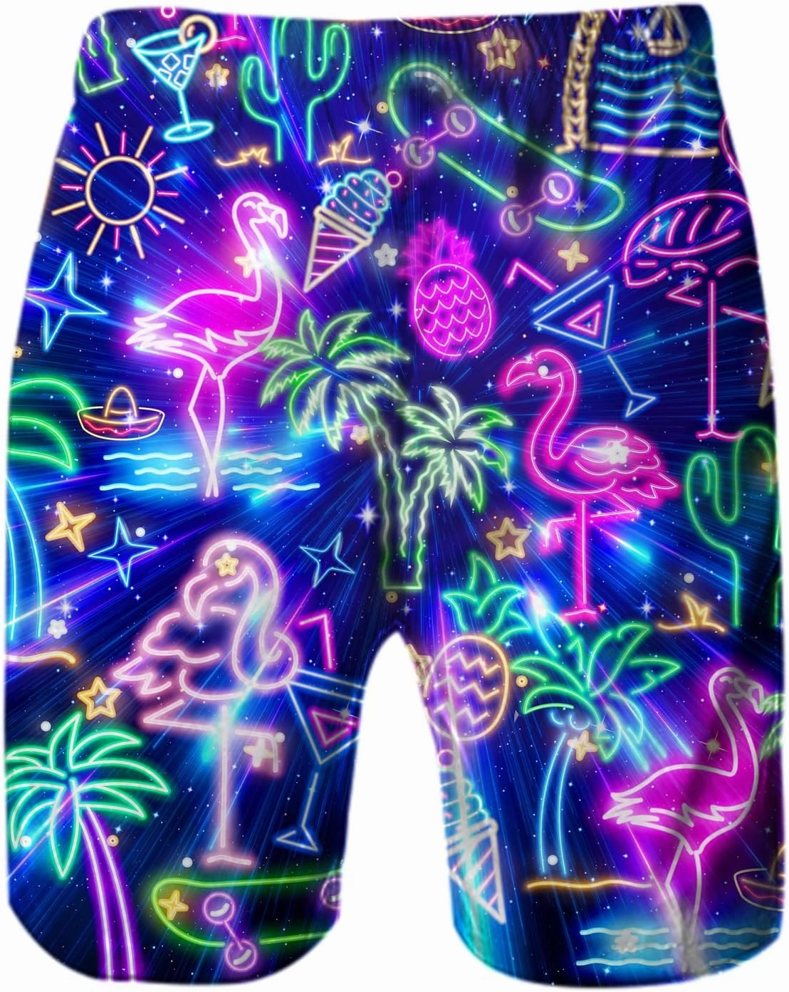 Ahegao Men's Swim Trunks Quick Dry 3D Printed Beach Board Shorts with Pockets Cool Mesh Lining Bathing Suits