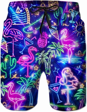 Ahegao Men's Swim Trunks Quick Dry 3D Printed Beach Board Shorts with Pockets Cool Mesh Lining Bathing Suits