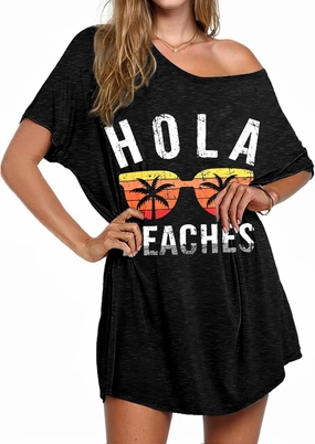 AI'MAGE Swimsuit Cover Up Women's Beach Dress Plus Size Bathing Suit Coverup Casual T Shirt Dresses Beachwear