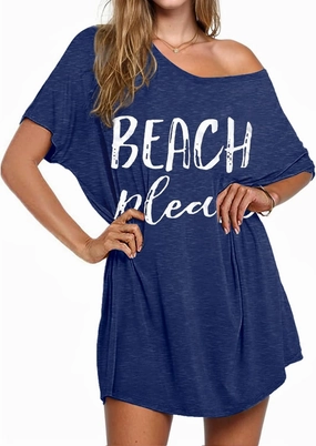 AI'MAGE Swimsuit Cover Up Women's Beach Dress Plus Size Bathing Suit Coverup Casual T Shirt Dresses Beachwear