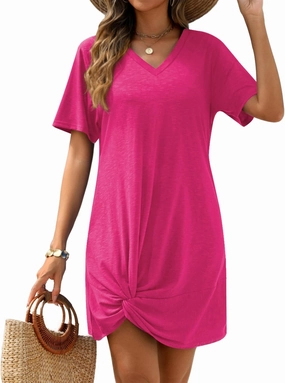 AI'MAGE Swimsuit Cover Ups for Women Short Sleeve Bathing Suit Coverup Casual Bikini Swimwear Beach Cover Up Dress S-XXL