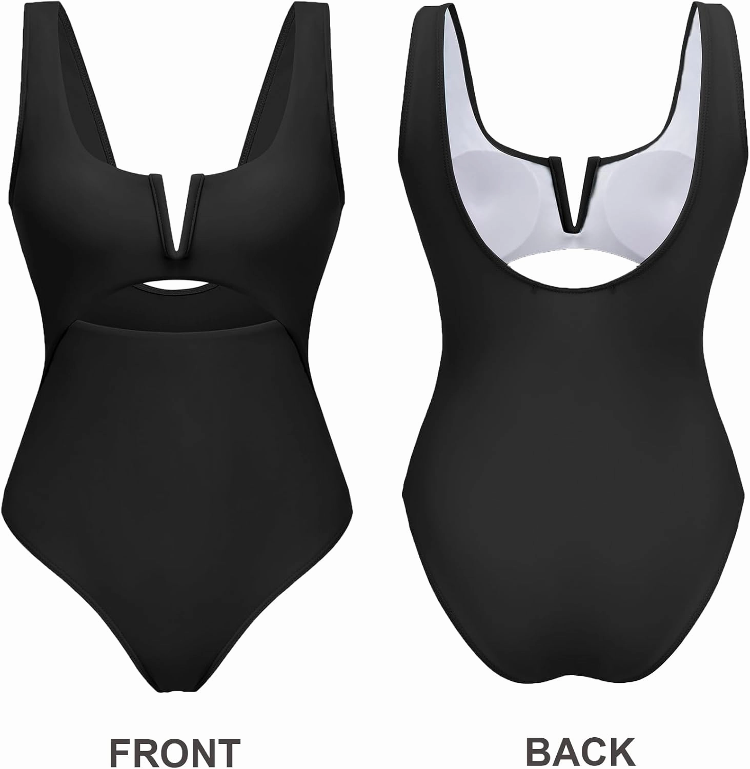 AI'MAGE Womens One Piece Swimsuits Tummy Control Bathing Suit 2025 Cutout High Waisted V Neck Monokini Swimwear