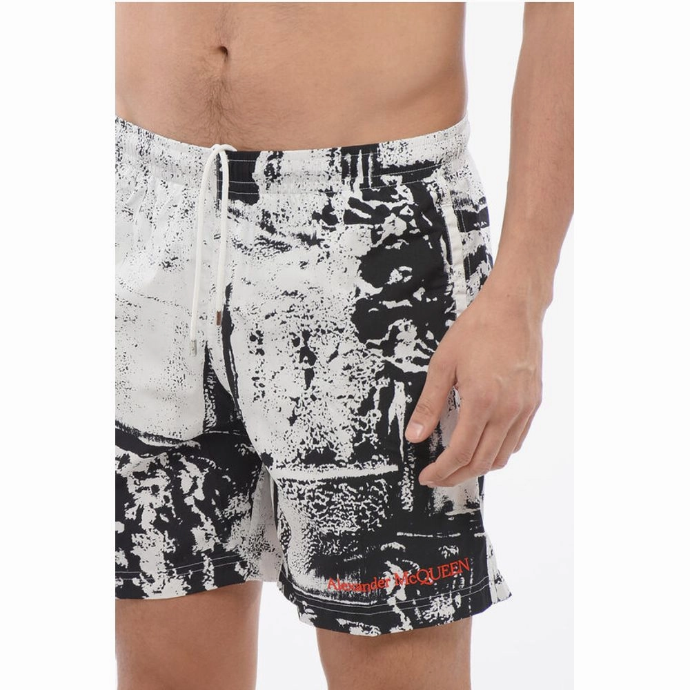 Alexander McQueen Drawstringed GRAFFITI Men's Swimshorts
