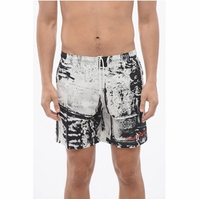 Alexander McQueen Drawstringed GRAFFITI Men's Swimshorts