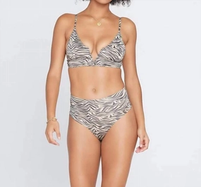 Animal Instinct Shimmer Portia Bottom In Zebra Print