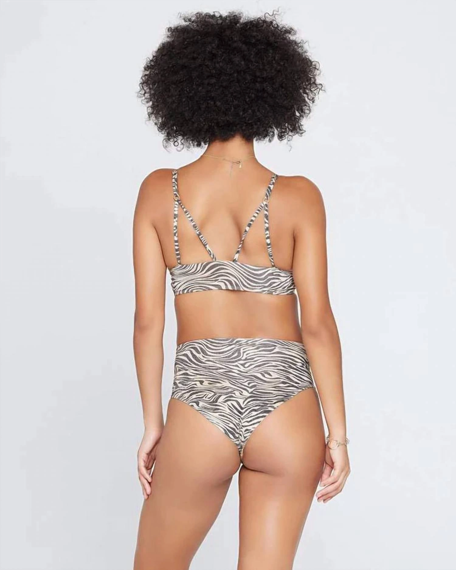 Animal Instinct Shimmer Portia Bottom In Zebra Print