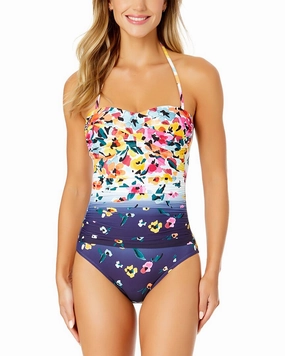 Anne Cole Twist Front Shirred One-Piece