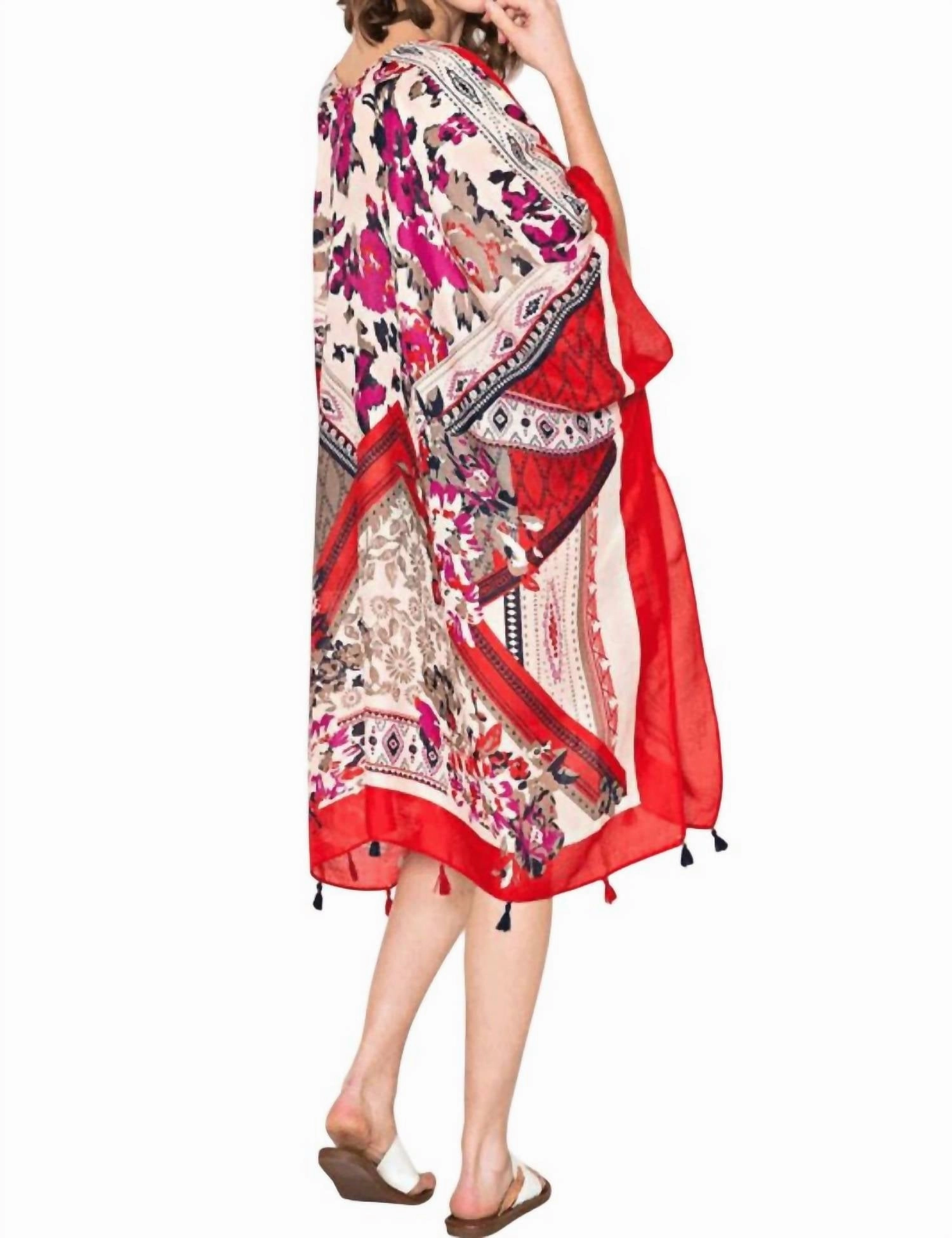 Antalya Scarf In Red Multi