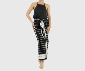 Antibes Sarong In Black/cream