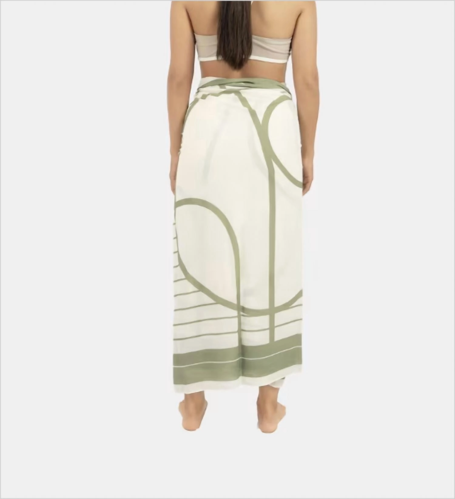 Antibes Sarong In Cream/sage