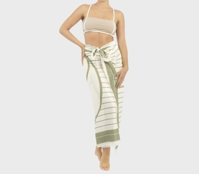 Antibes Sarong In Cream/sage