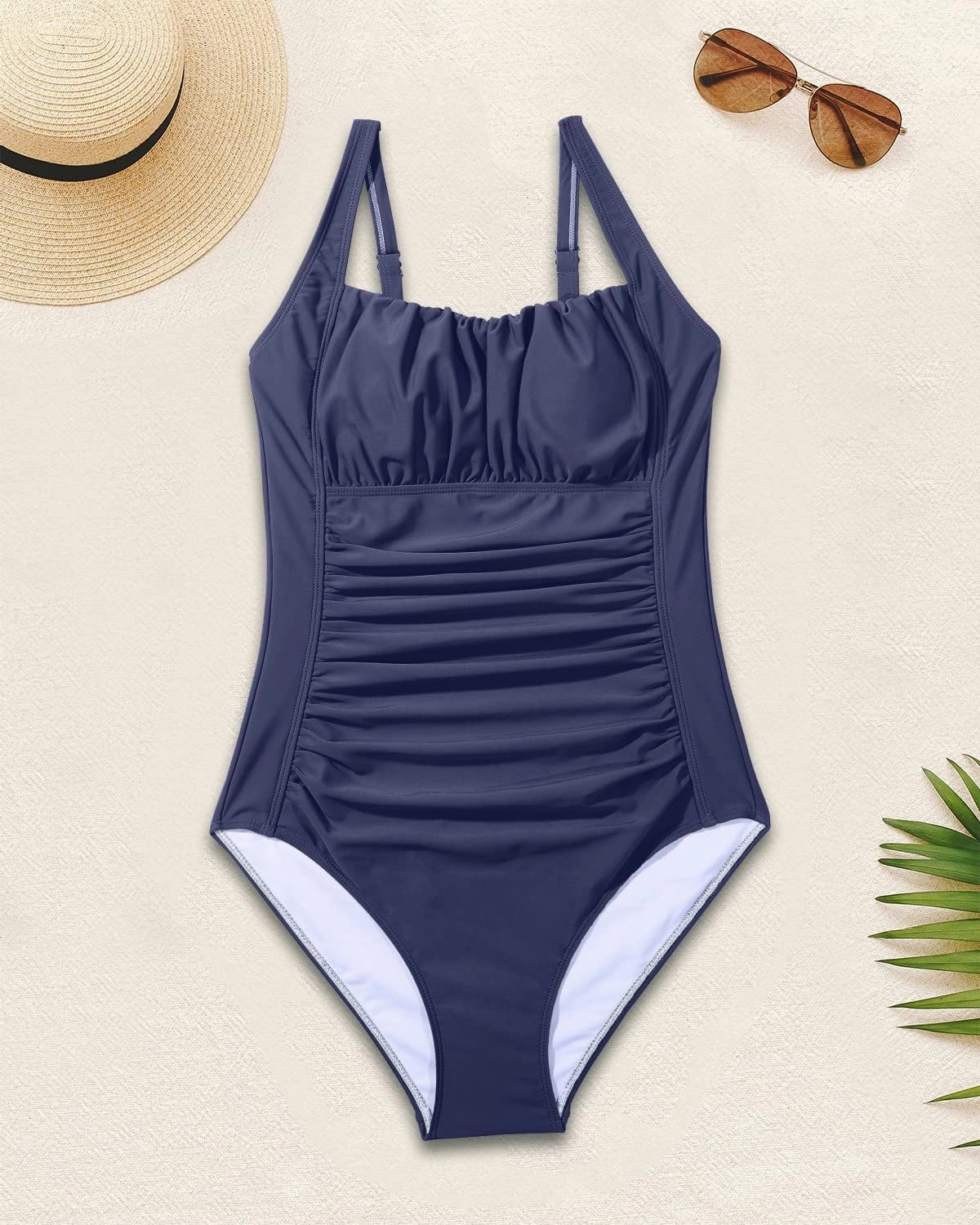 Aqua Eve One Piece Bathing Suit for Women Tummy Control Swimsuit Slimming Vintage Swimwear