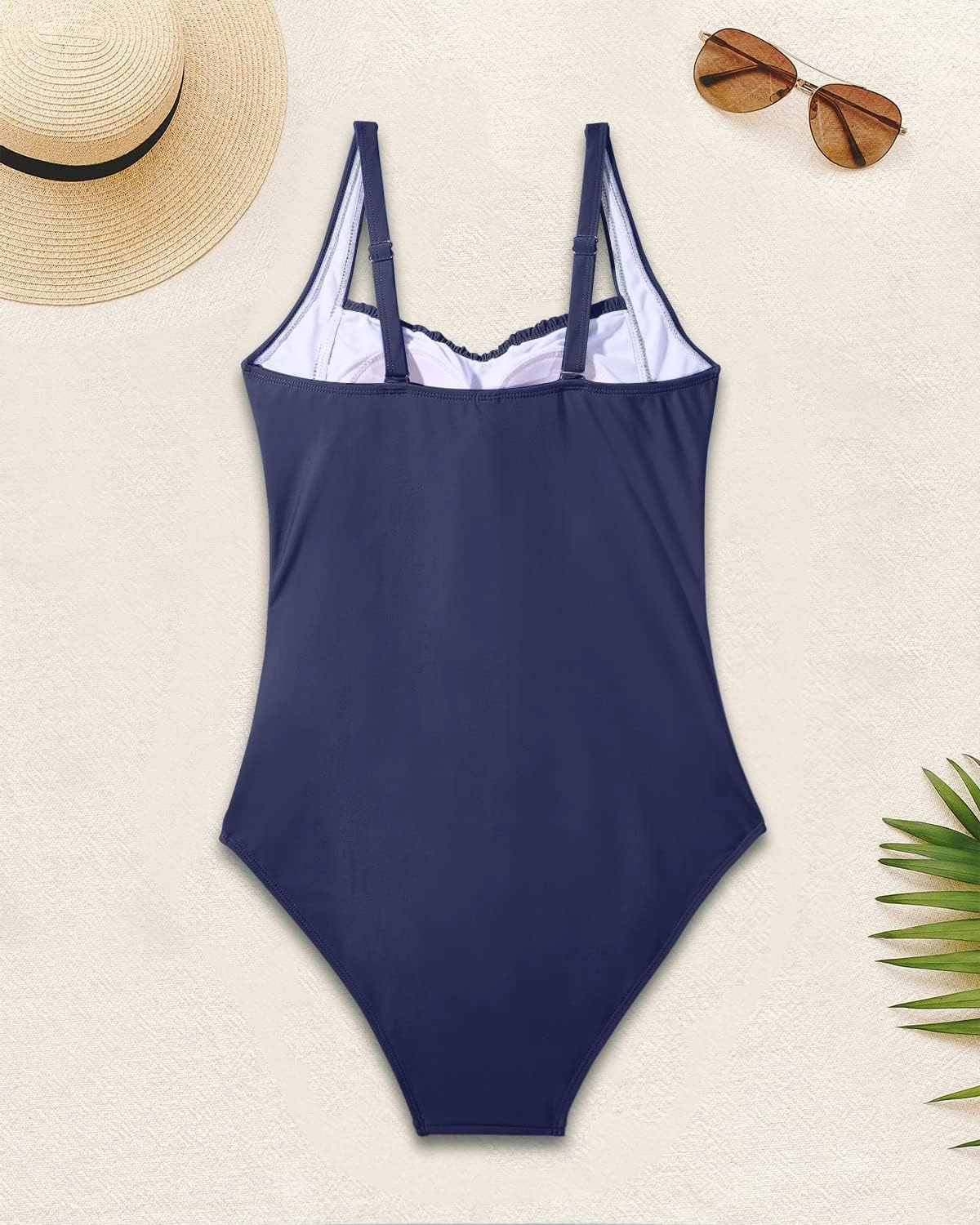 Aqua Eve One Piece Bathing Suit for Women Tummy Control Swimsuit Slimming Vintage Swimwear