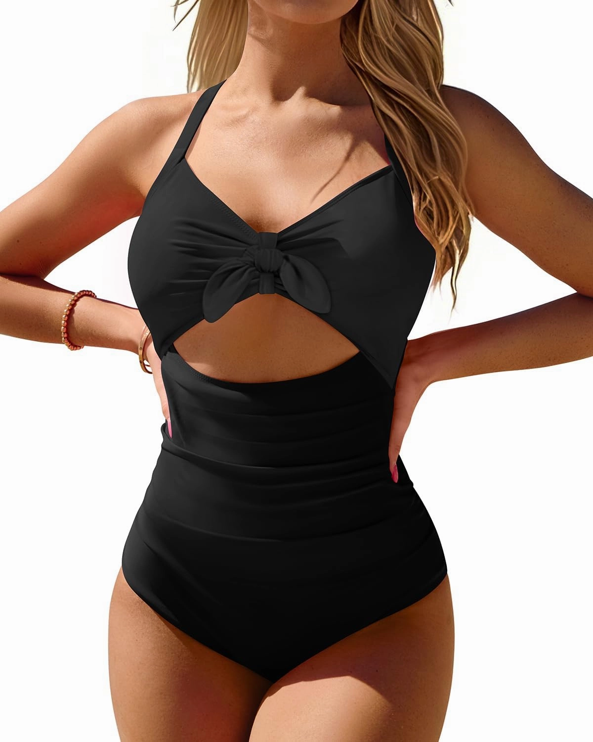 Aqua Eve Women Cut Out One Piece Swimsuit - Tummy Control Bathing Suit Push Up Monokini Swimwear 2025