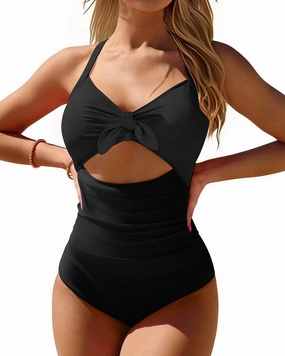 Aqua Eve Women Cut Out One Piece Swimsuit - Tummy Control Bathing Suit Push Up Monokini Swimwear 2025