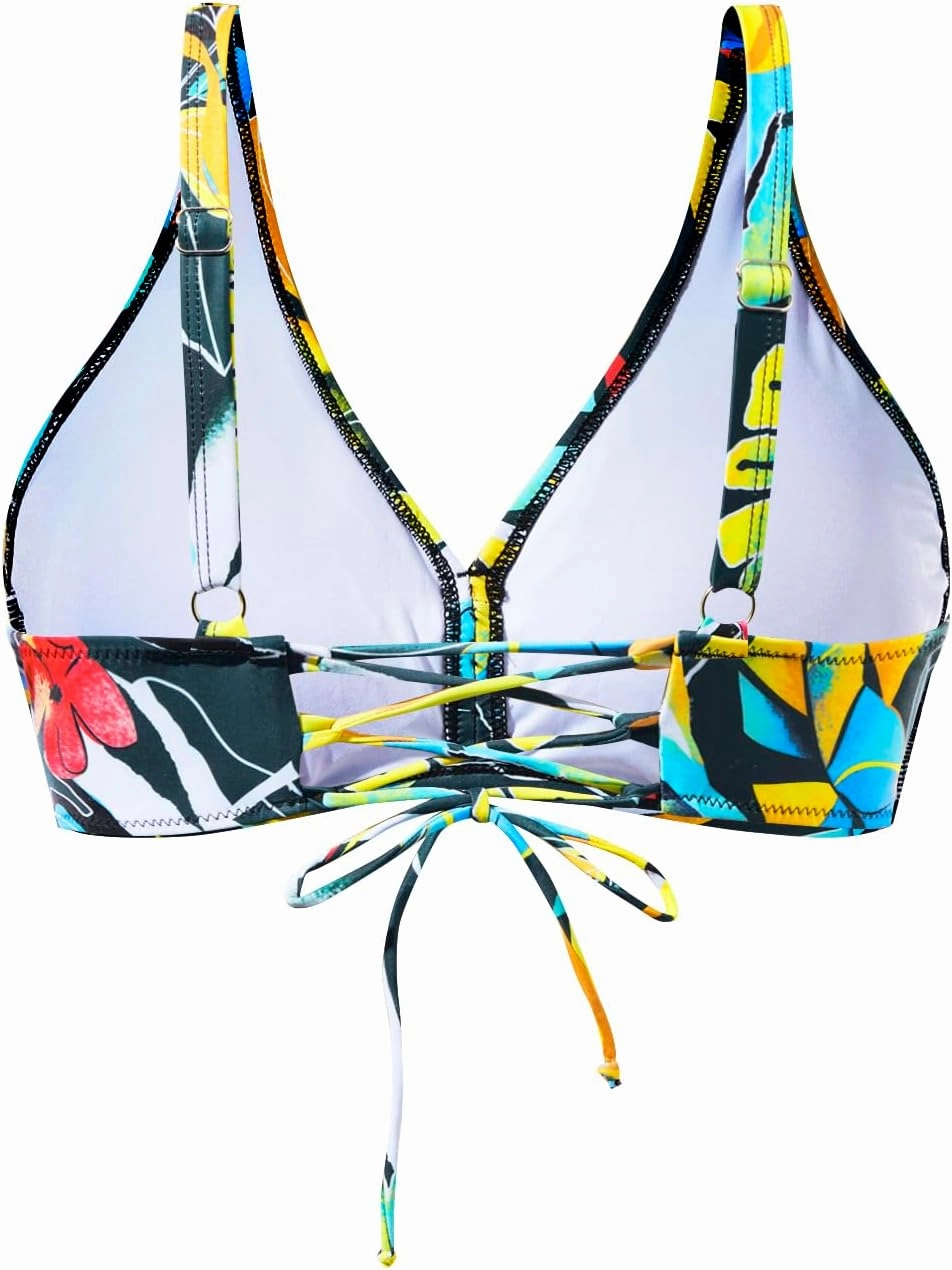 Aqua Eve Women Full Coverage Bikini Top No Bottom Push up Swimsuits Top Sport Bra Bathing Suits Tops