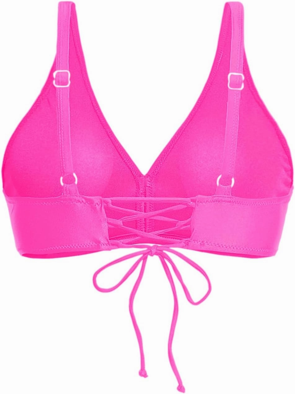 Aqua Eve Women Full Coverage Bikini Top No Bottom Push up Swimsuits Top Sport Bra Bathing Suits Tops