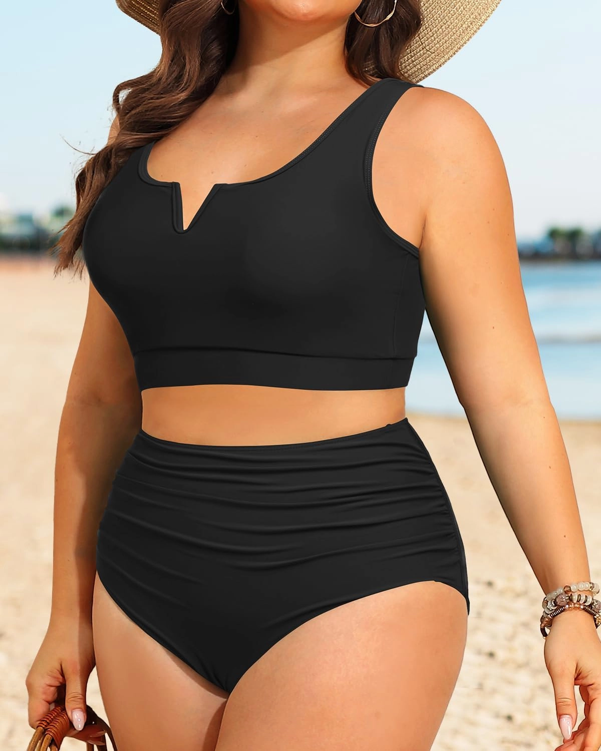 Aqua Eve Women Plus Size High Waisted Bikini - Two Piece Swimsuit Tummy Control Bathing Suit V-Wired 2025 Swimwear
