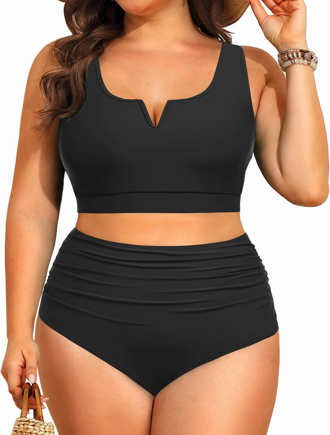 Aqua Eve Women Plus Size High Waisted Bikini - Two Piece Swimsuit Tummy Control Bathing Suit V-Wired 2025 Swimwear