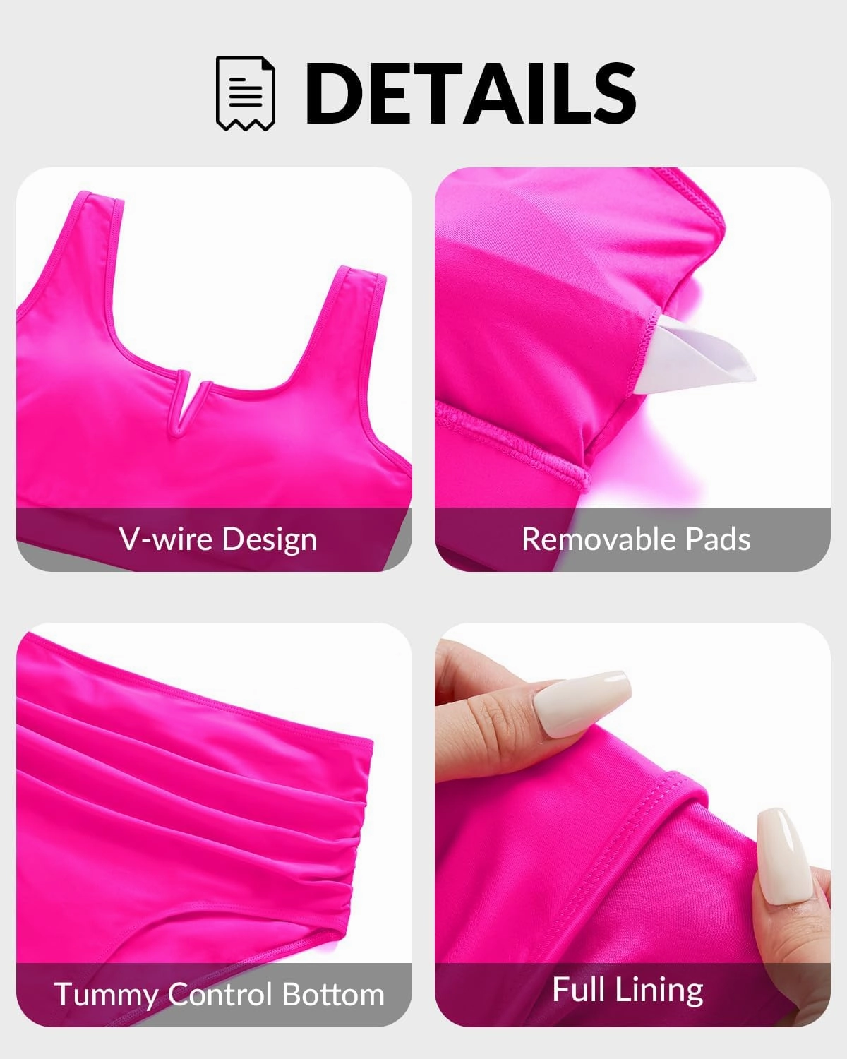 Aqua Eve Women Plus Size High Waisted Bikini - Two Piece Swimsuit Tummy Control Bathing Suit V-Wired 2025 Swimwear