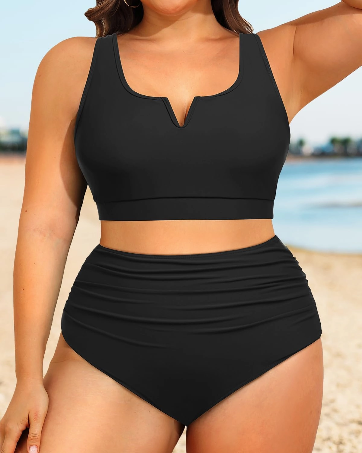 Aqua Eve Women Plus Size High Waisted Bikini - Two Piece Swimsuit Tummy Control Bathing Suit V-Wired 2025 Swimwear