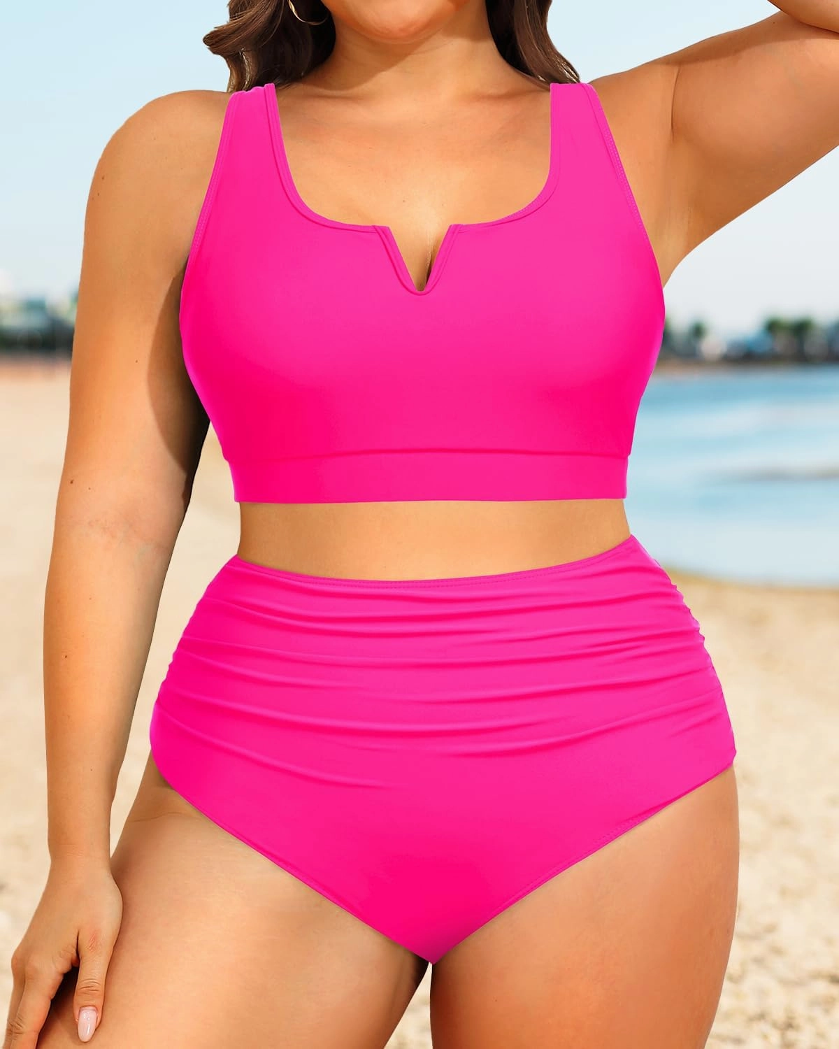 Aqua Eve Women Plus Size High Waisted Bikini - Two Piece Swimsuit Tummy Control Bathing Suit V-Wired 2025 Swimwear