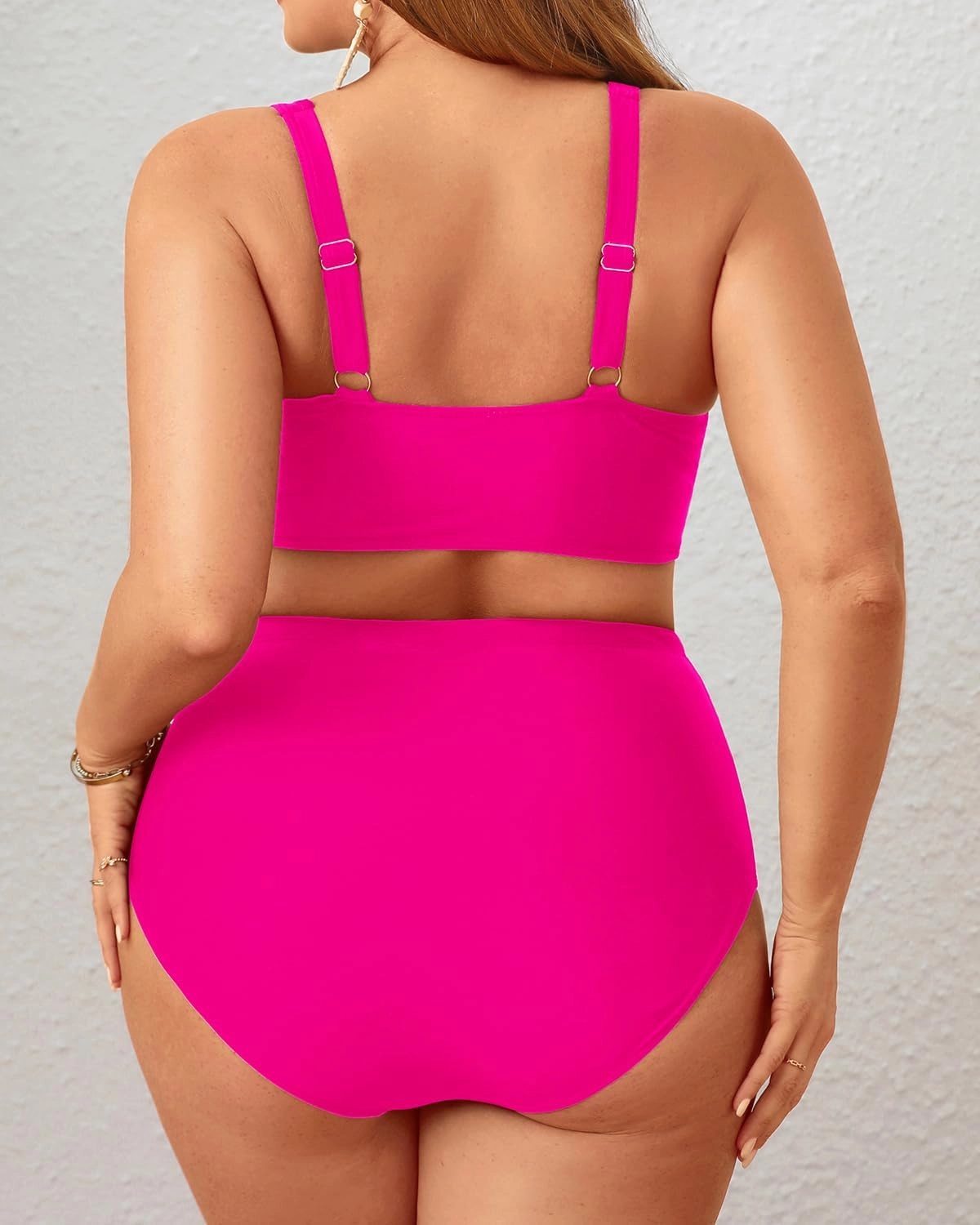 Aqua Eve Women Plus Size Two Piece Swimsuit High Waisted Bikini Set Tummy Control Bathing Suit