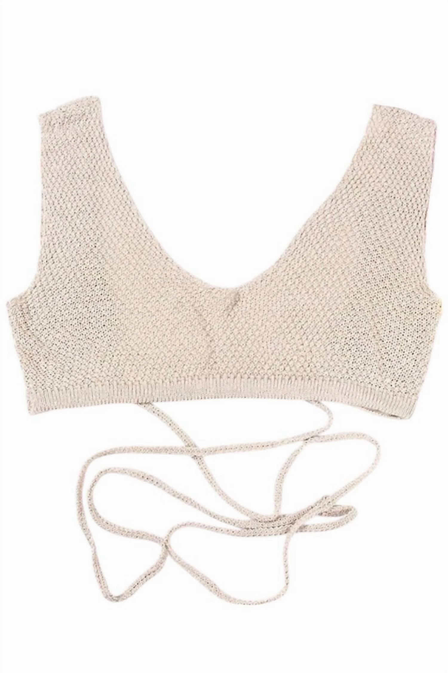 Ariel Knit Swimwear Cover Up Skirt Set In Khaki