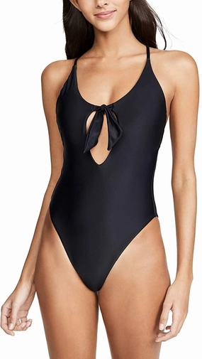 Arielle Cut Out Scoop Neckline One-Piece In Black