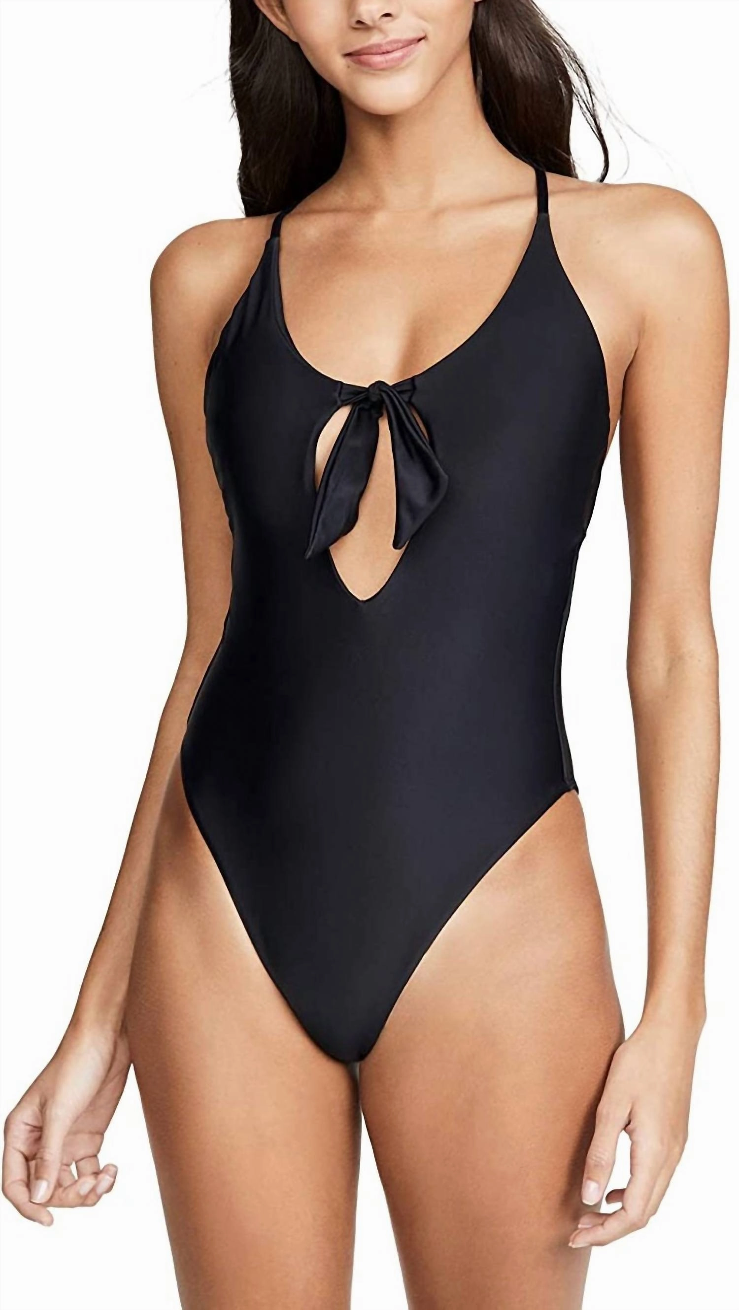 Arielle Cut Out Scoop Neckline One-Piece In Black