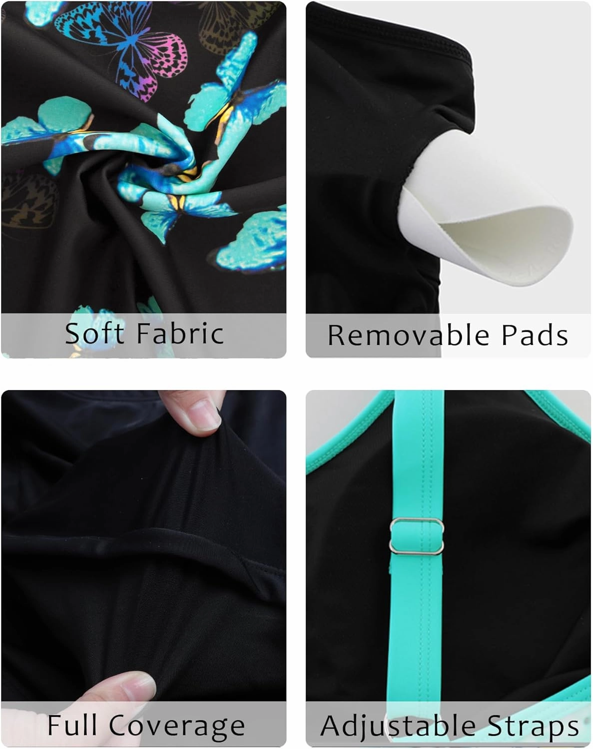 Arolina Tankini Swimsuits for Women Tummy Control Two Piece Bathing Suits Flowy Swim Tops with Boy Shorts