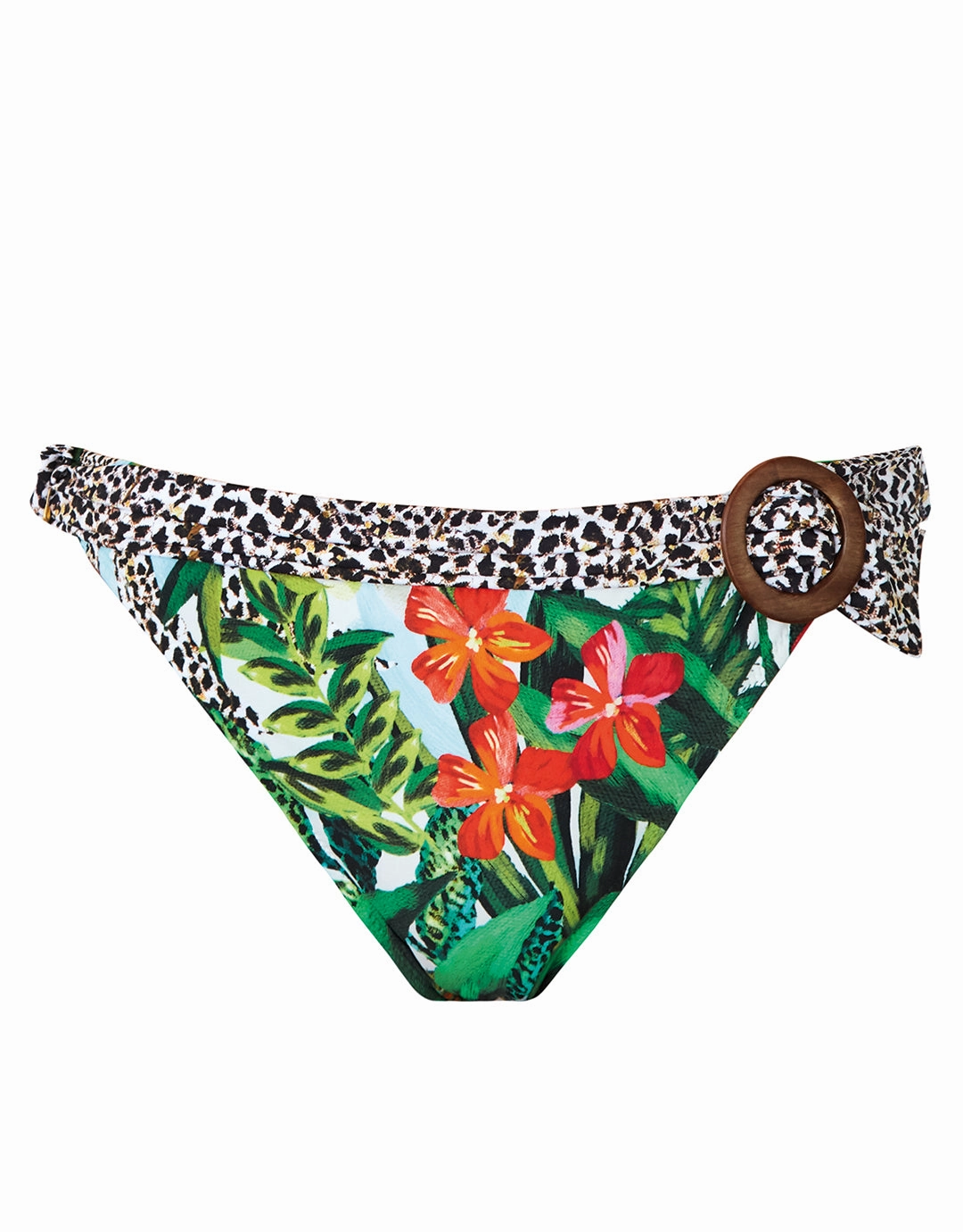 Aruba Banded Bikini Pant - Jungle Print