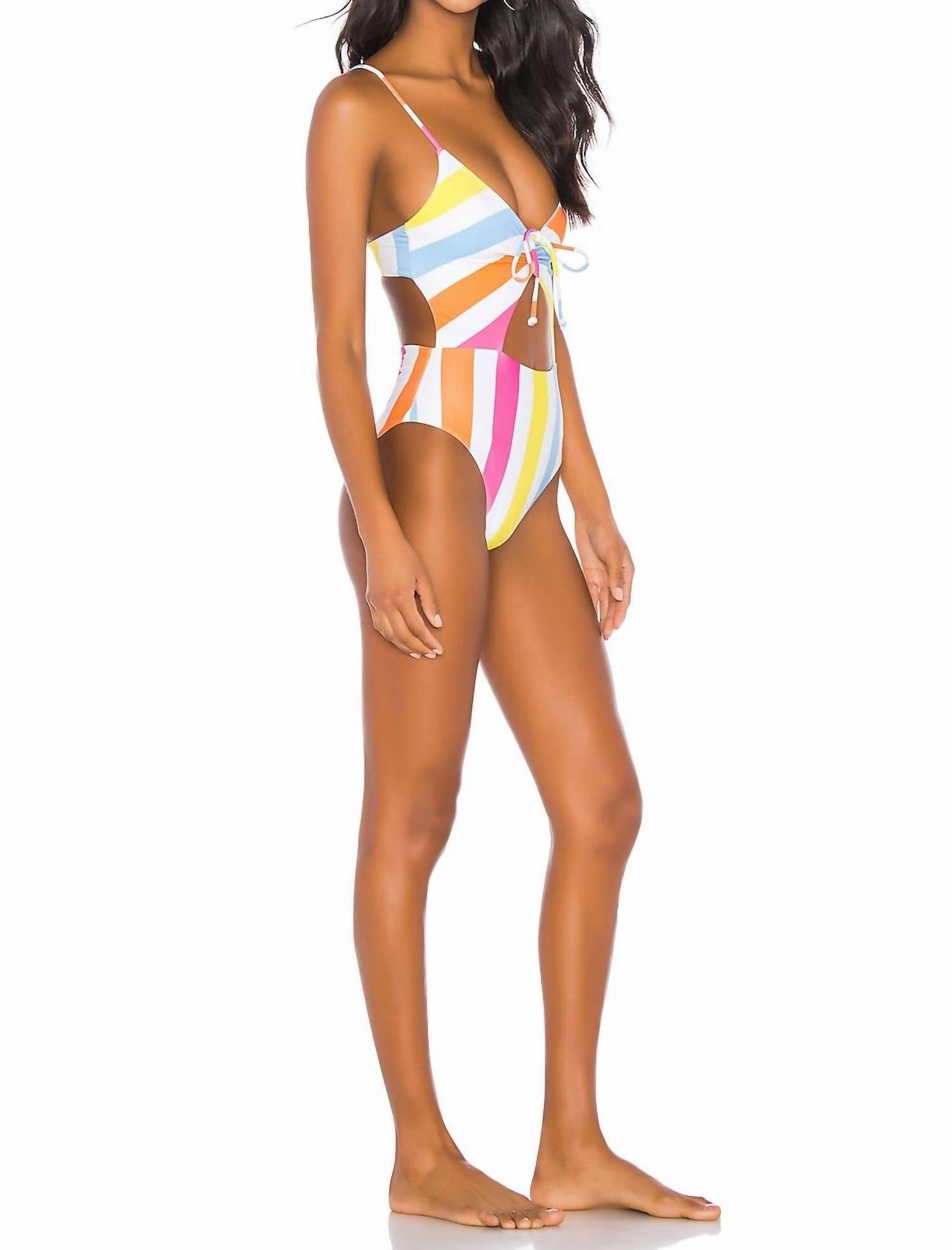 Asa One Piece Swimsuit In Carnival Stripe (Mulit Colored)