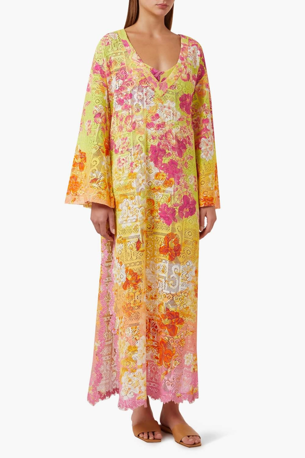 Auril Geometrical Net Coverup In Yellow