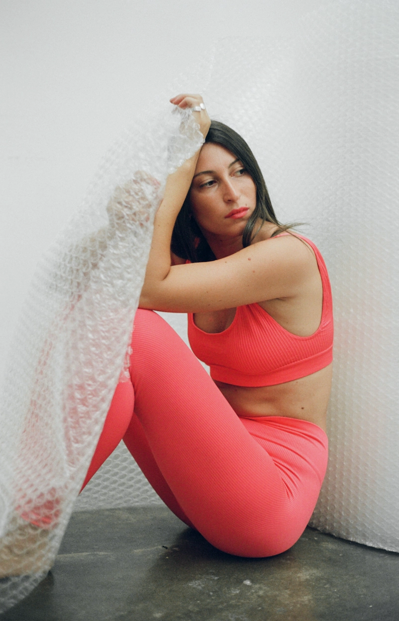 AWAKEN Ribbed Leggings | Cerise