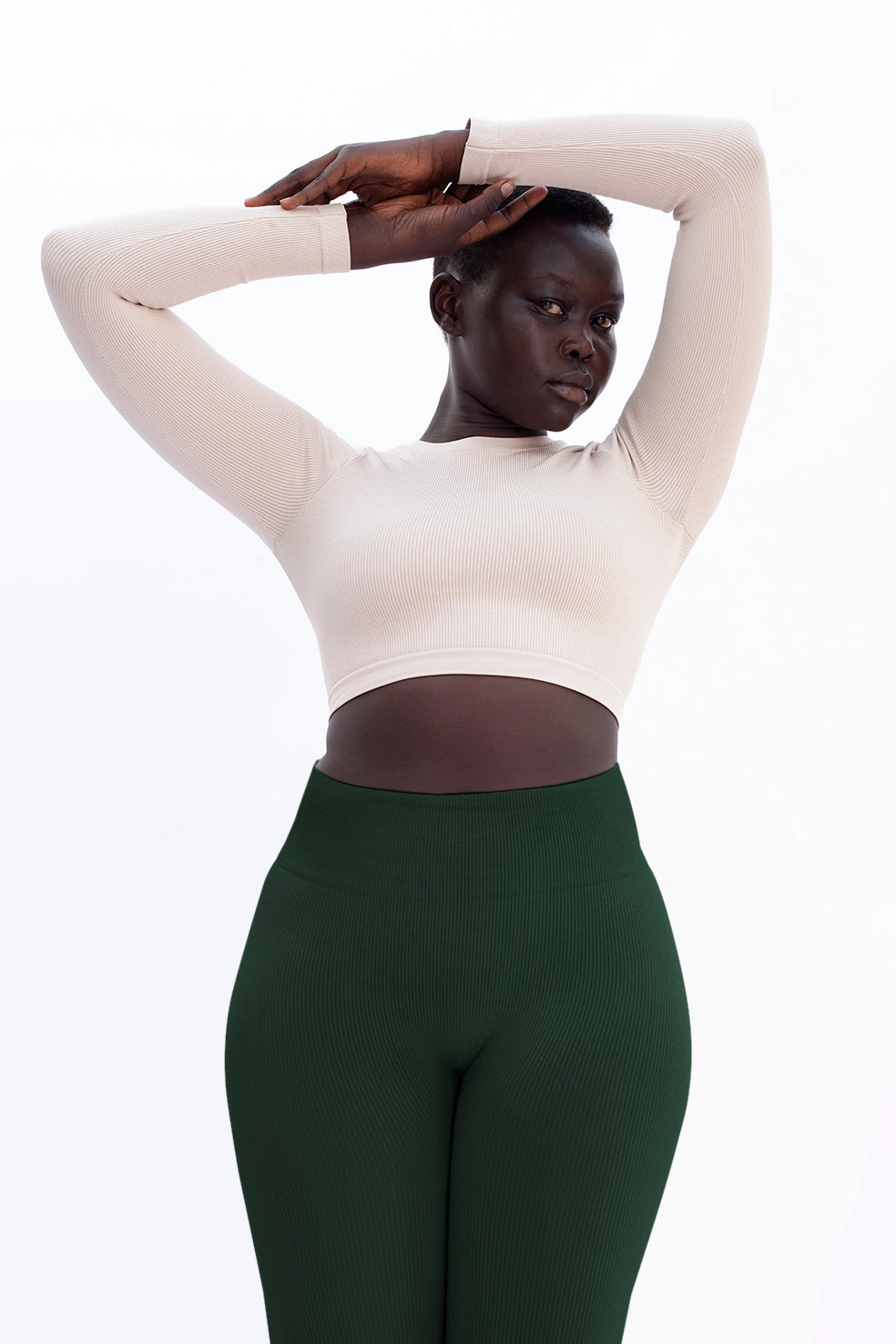AWAKEN Ribbed Leggings | Dark Green
