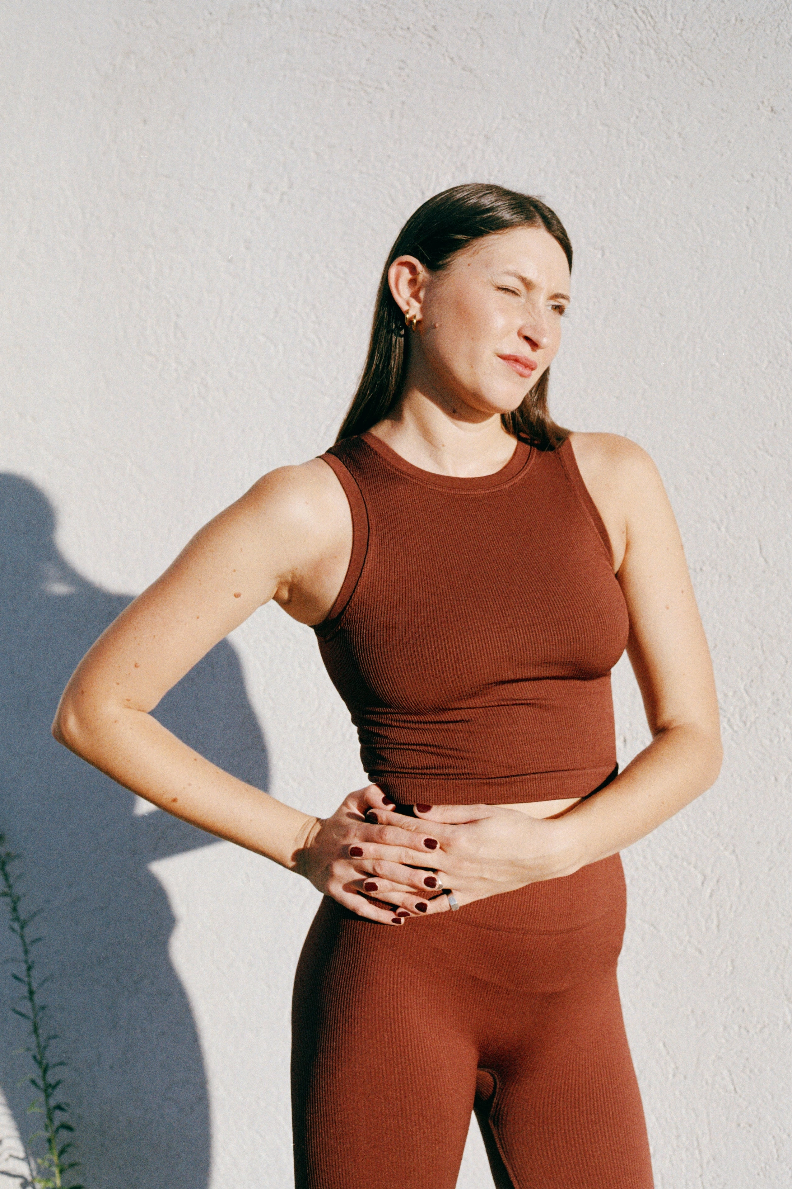 AWAKEN Ribbed Leggings | Maroon